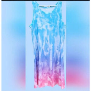 Women's Sleeveless Tie Dye Dress Knee Length